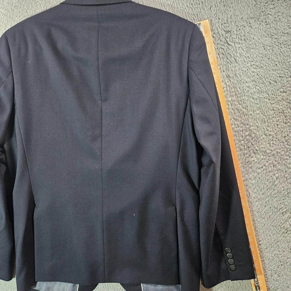 M&S Wool Suit Blazer Jacket Men‎ US 42 Eur 52 Medium Dark Navy Super 100's